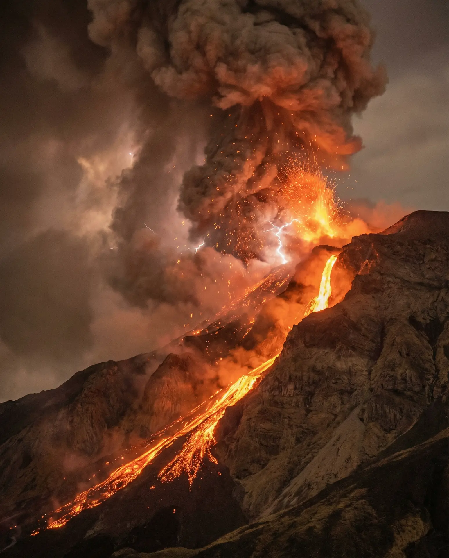 火山喷发壮观场景 - 玩偶姐姐 自然奇观